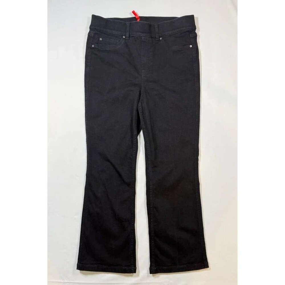 SPANX Shape Black Pull-On Kick Flare Jeans / Pants (Size Large)